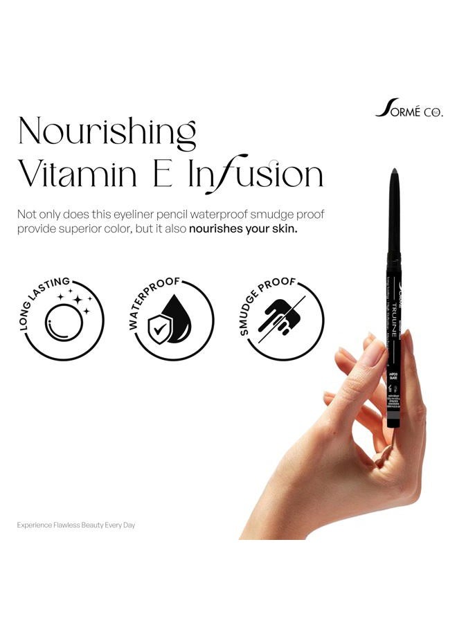 SORMÉ Truline Professional Mechanical Smudge Proof Eyeliner Pencil - Vitamin E Waterproof Gel Formula with Finest Color Pigment & Ultra Creamy - Nourishes Skin for All Day Long - 0.1 Ounce - Stone - Image 3
