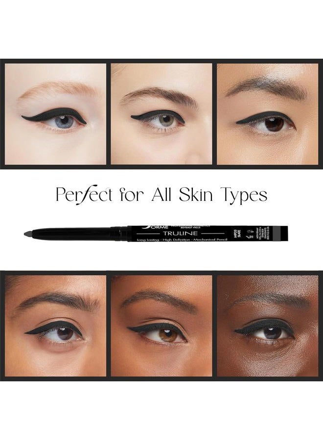 SORMÉ Truline Professional Mechanical Smudge Proof Eyeliner Pencil - Vitamin E Waterproof Gel Formula with Finest Color Pigment & Ultra Creamy - Nourishes Skin for All Day Long - 0.1 Ounce - Stone - Image 5