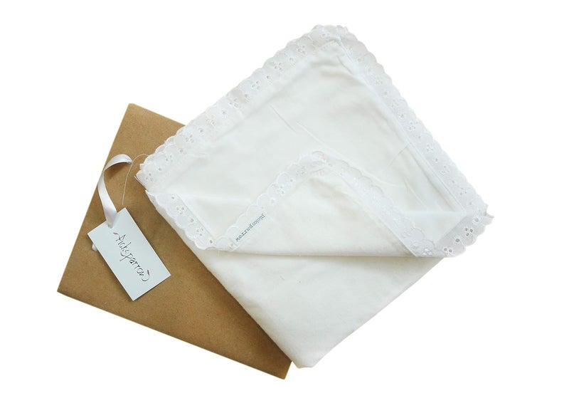 Picksparrow Pure Cotton Newborn Baby Blanket/Reversible Wrap/Double Layered Voile Flannel Receiving Blanket/Newborn Essentials (90 * 90cm, Solid White) - Image 4