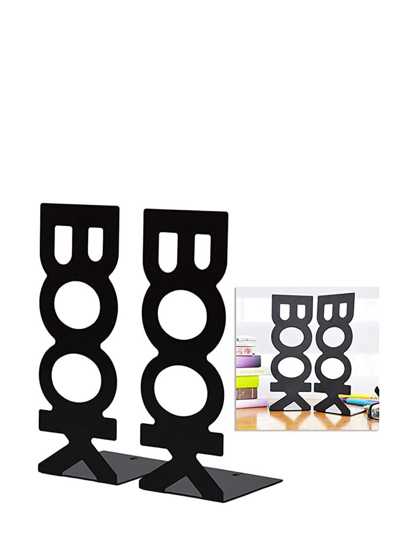 Generic Bookend Frame, Retro Organized Creative, Lightweight, for School Library Home, 2pcs, Black - Image 3