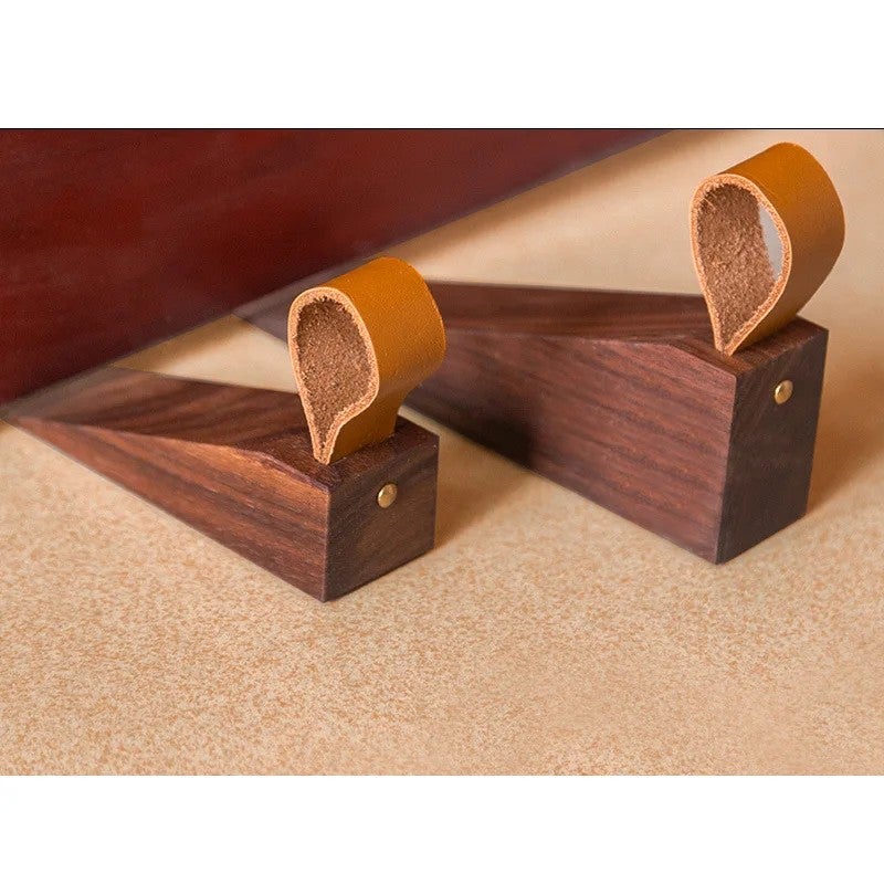 Bluejw Solid Wood Door Stopper Wedge with Leather Rope, Non-Slip Door Stops for Baby Safety & Home Decor - Anti-Collision Gate Holder, Stops-Tools - Image 4