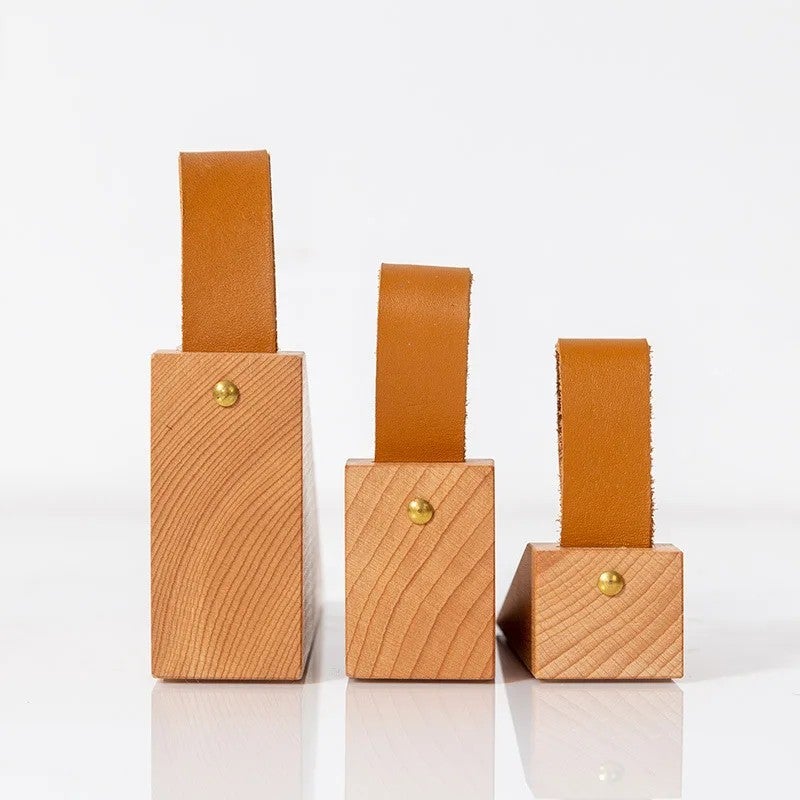 Bluejw Solid Wood Door Stopper Wedge with Leather Rope, Non-Slip Door Stops for Baby Safety & Home Decor - Anti-Collision Gate Holder, Stops-Tools - Image 2