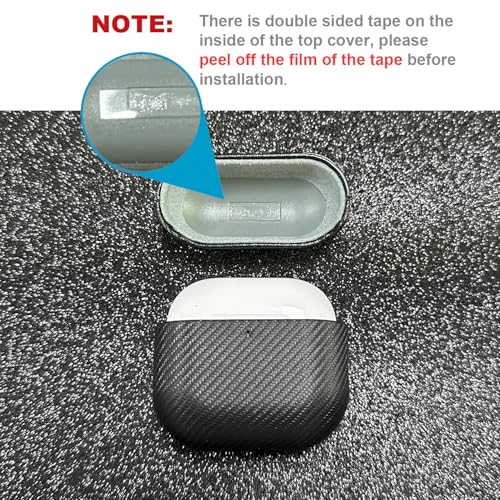 LOPIE Handmade for AirPods 4 Case Cover, Premium Synthetic Leather Case for AirPods 4 / Air Pods 4 with Active Noise Cancellation, Protective Hard Shell Cover, Carbon Fiber Style - Black - Image 3
