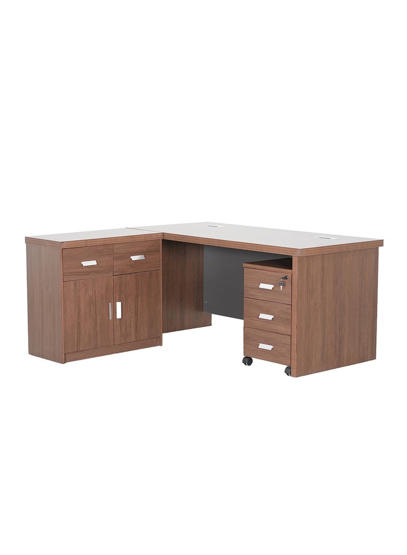ROYALOAK Walter Office Table 1.8 m, Engineered Wood, Melamine Finish, Wire Manager, Telescopic Channel, Drawer Storage, Boss Table, Boss Table for Office Furniture, Office Boss Table, Boss Table for Office - Image 4