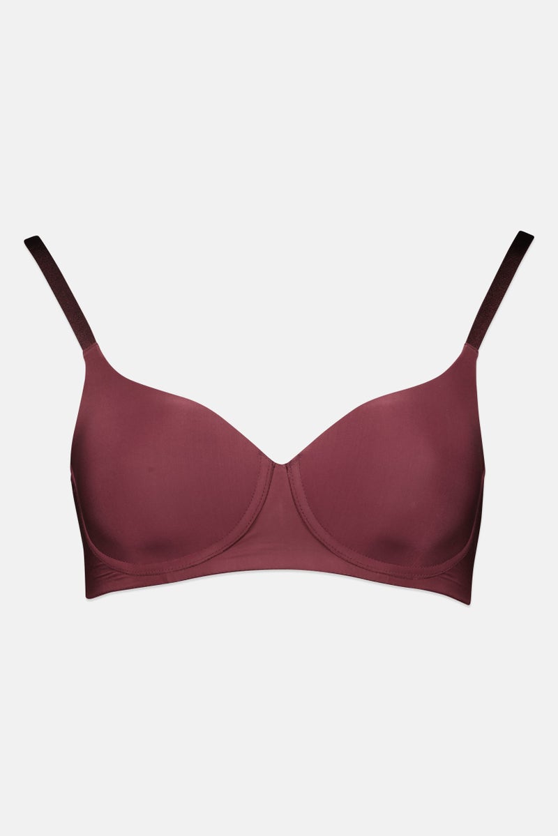 TRIUMPH حمالة صدر نسائية مبطنة بلون النبيذ - Image 1