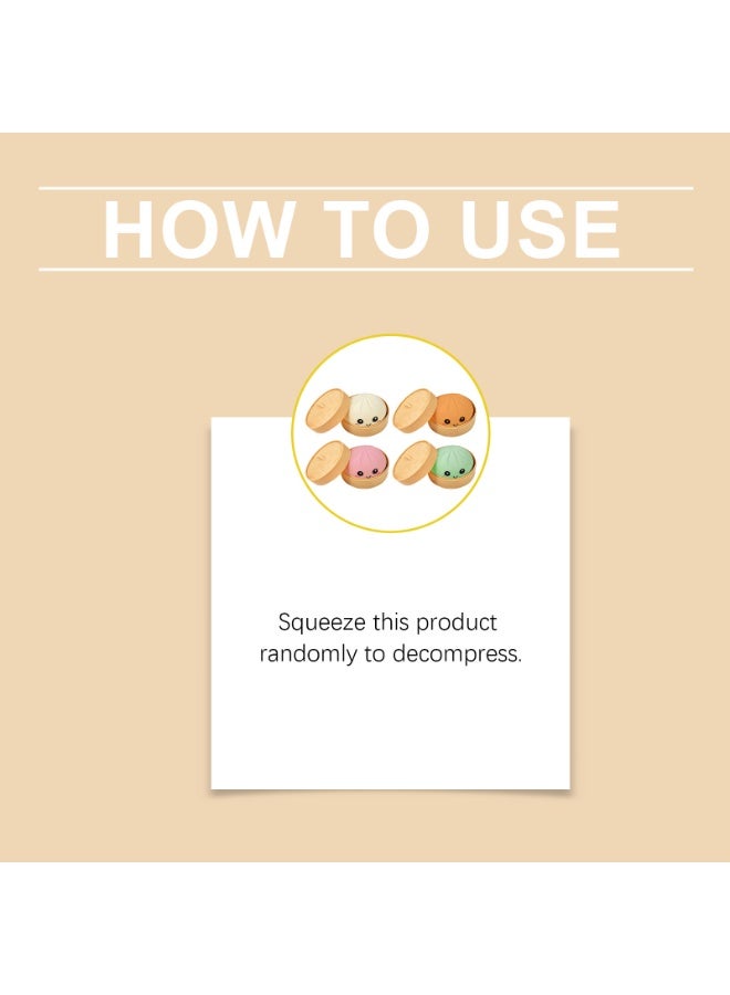 Steamed Bun Squishy Stress Relief Toy, Soft Rebound Fake Food Toy with Steamer Storage Box - Image 4