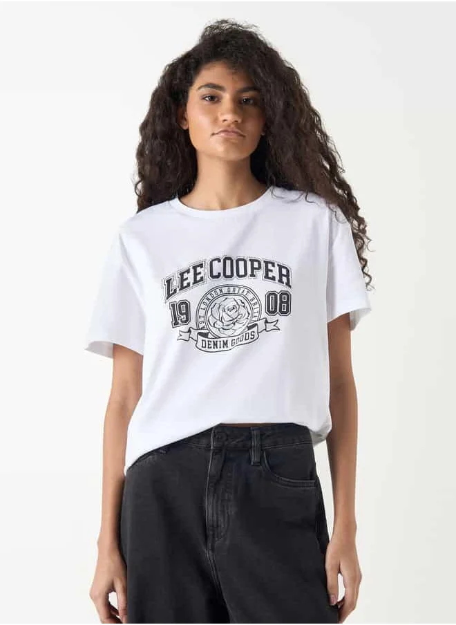 Lee Cooper Lee Cooper Studded Crew Neck T-shirt with Short Sleeves