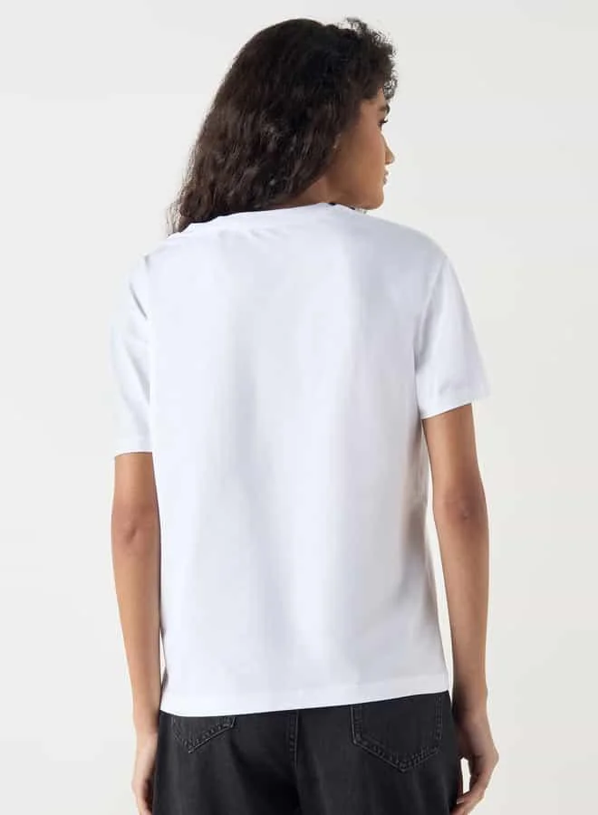 Lee Cooper Lee Cooper Studded Crew Neck T-shirt with Short Sleeves