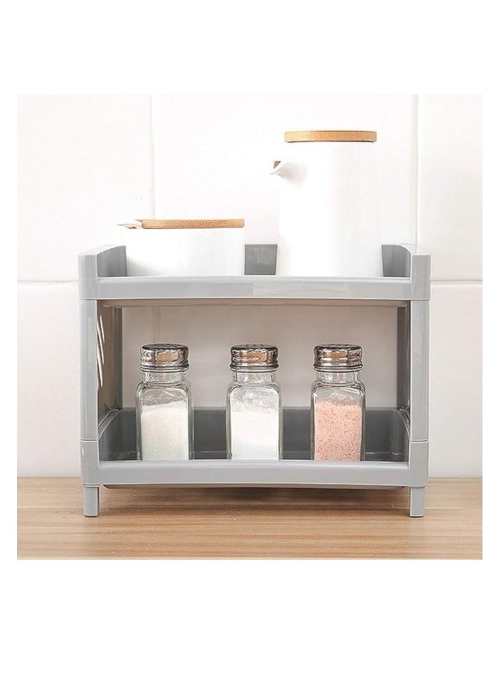 Arabest Desk Storage Rack, Desk Organizer Shelf Top Shelf Stand Plastic Bathroom Countertop Organizer Corner Shelf Bedroom Storage Tray Storage Shelf Storage Box Toiletries  - Image 2