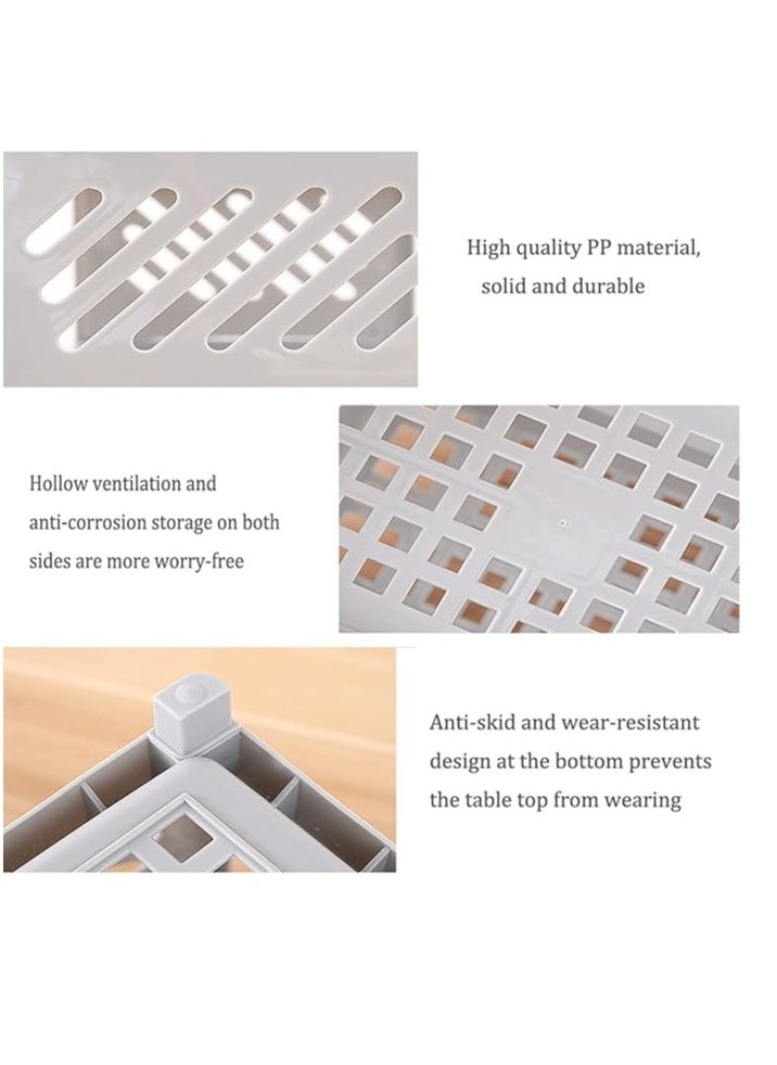 Arabest Desk Storage Rack, Desk Organizer Shelf Top Shelf Stand Plastic Bathroom Countertop Organizer Corner Shelf Bedroom Storage Tray Storage Shelf Storage Box Toiletries  - Image 4