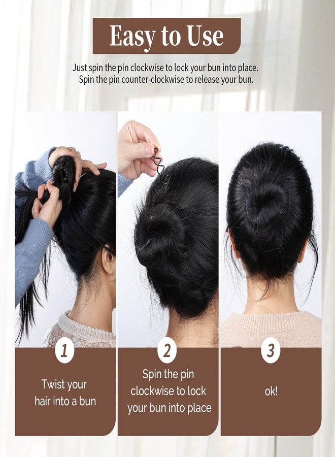 FANDAMEI 20PCS Spiral Hair Pins, Spin Pins Spiral Bobby Pins for Girls, Women and Kids, Non-Scratch Round Clip & Bun Twist, Stylish Bun Bobby Pins, Premium Spin Pins for Hair, Black - Image 5