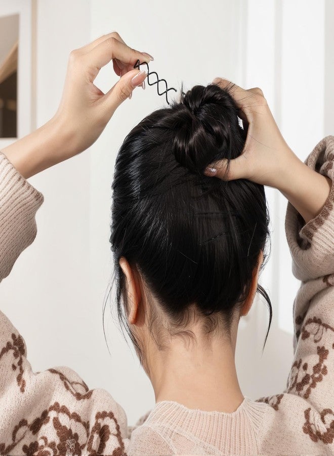 FANDAMEI 20PCS Spiral Hair Pins, Spin Pins Spiral Bobby Pins for Girls, Women and Kids, Non-Scratch Round Clip & Bun Twist, Stylish Bun Bobby Pins, Premium Spin Pins for Hair, Black - Image 4
