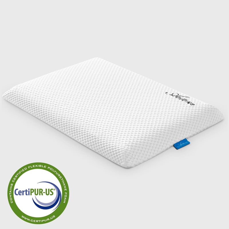 AOTOZE Ultra Thin & Flat Memory Foam Pillow 2.4 Inch Hight,Low Profile Slim & Thin Pillow for Stomach Sleeper,Side Sleeper,Oeko-TEX & CertiPUR-US Double Certification 23.5 x 15.5 x 2.4 Inches - Image 2