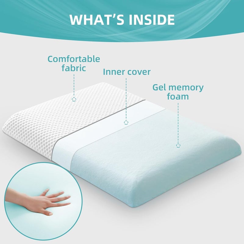 AOTOZE Ultra Thin & Flat Memory Foam Pillow 2.4 Inch Hight,Low Profile Slim & Thin Pillow for Stomach Sleeper,Side Sleeper,Oeko-TEX & CertiPUR-US Double Certification 23.5 x 15.5 x 2.4 Inches - Image 3