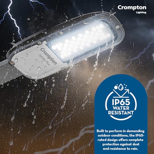 Crompton Optistar 25 Watt Outdoor LED Street Light | Wide Angle Beam| (Cool Day Light 6500K) - Pack of 1 - Image 3