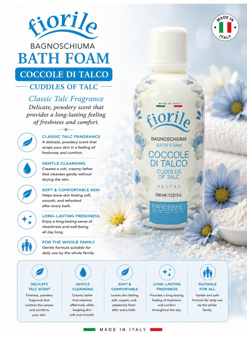 Fiorile Bath Foam Talc 1000ML | Nourishing & Moisturizing Bath Foam | Maintain Soft & Smooth Skin | Daily Use Body Cleanser - Image 3