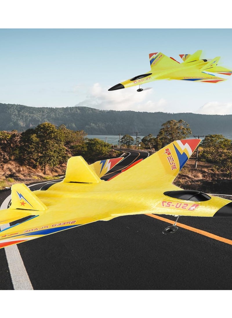BORTONY - Remote Control Drone Plane 2.4GHz 2 Channels Fighter Aircraft RC Airplane RTF for Beginner Kids and Adults Auto Balance Gyro Airplane Rechargeable Battery Toy Model SU-27 - Image 1