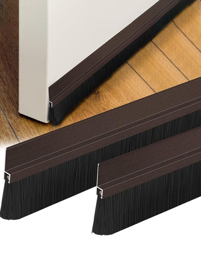 Door Sweep for Bottom of Door, Integrated Bottom Door Draft Stopper with Brush, Self-Adhesive Under Door Seal for Dust/Noise/Hot or Cold Air Insulation - Image 2