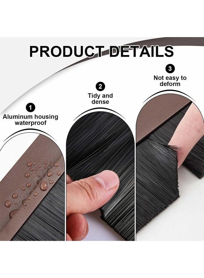 Door Sweep for Bottom of Door, Integrated Bottom Door Draft Stopper with Brush, Self-Adhesive Under Door Seal for Dust/Noise/Hot or Cold Air Insulation - Image 5