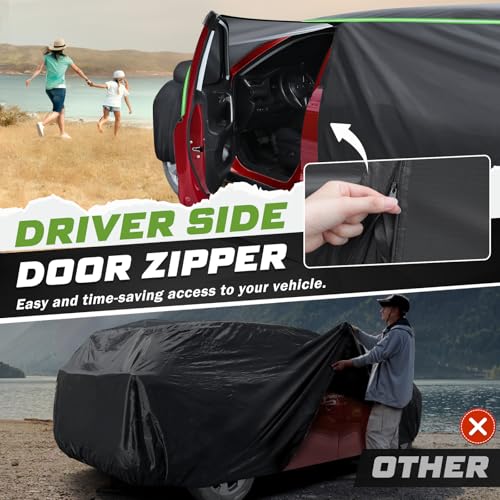 Mixsuper Liner غطاء سيارة Mixsuper لسيارة مازدا CX-30 2020-2026، 7 طبقات غطاء سيارة كامل لجميع الأحوال الجوية لسيارة CX30، غطاء خارجي مقاوم للماء مع باب بسحاب وأشرطة عاكسة - Image 3