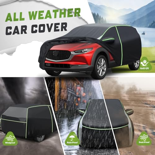 Mixsuper Liner غطاء سيارة Mixsuper لسيارة مازدا CX-30 2020-2026، 7 طبقات غطاء سيارة كامل لجميع الأحوال الجوية لسيارة CX30، غطاء خارجي مقاوم للماء مع باب بسحاب وأشرطة عاكسة - Image 4