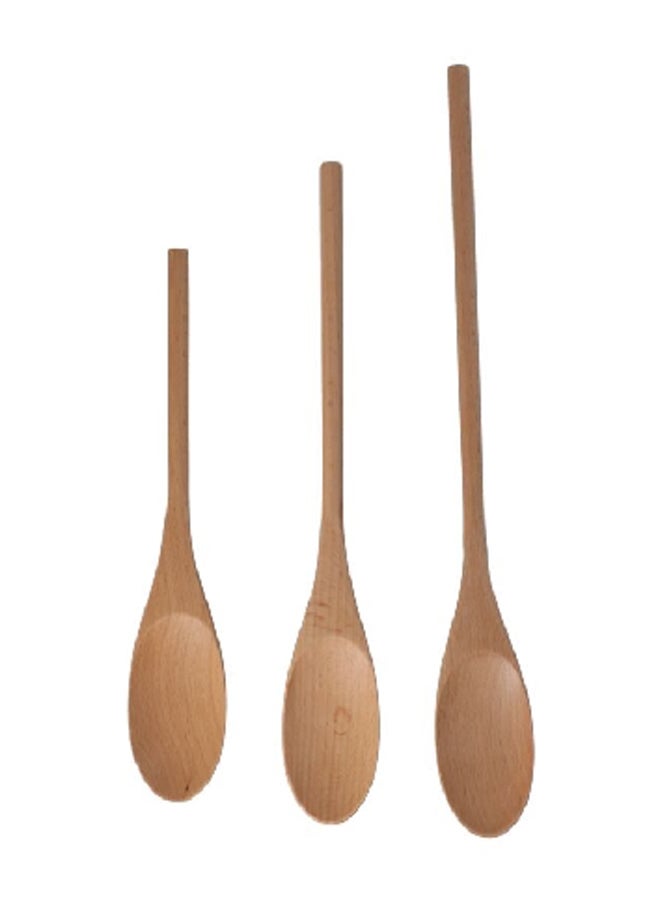 شيف كرافت طقم ملاعق من 3 قطع خشبي من بني 9.8 × 35.8 × 3 سم 20984 - Image 1