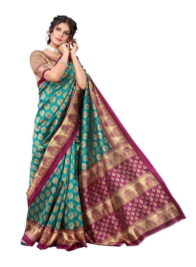 YASHIKA Yashika Women's Jacquard Art Silk Standard Length Saree (Alifa Rama_N_R  - Image 3