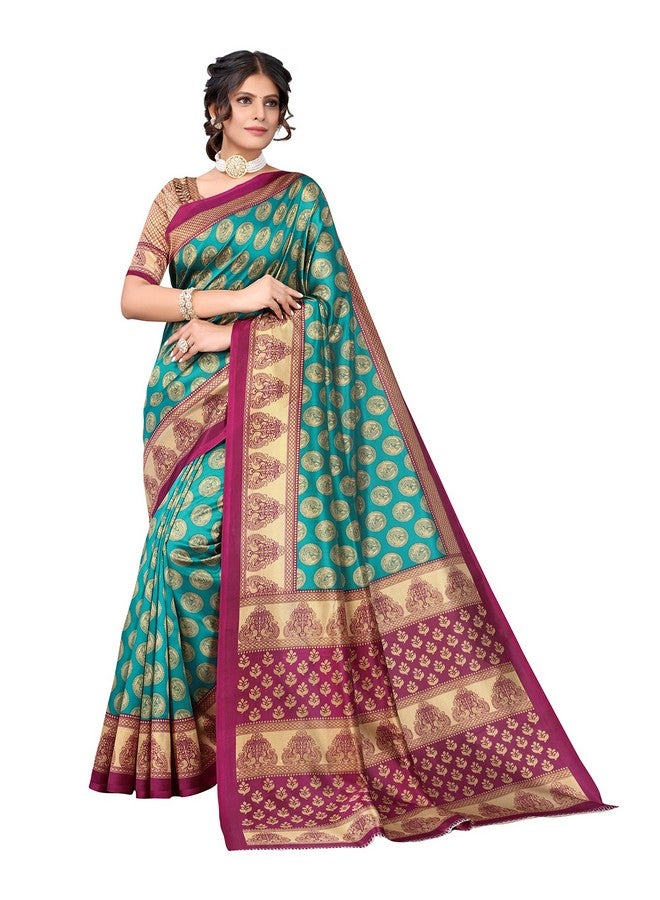 YASHIKA Yashika Women's Jacquard Art Silk Standard Length Saree (Alifa Rama_N_R  - Image 1