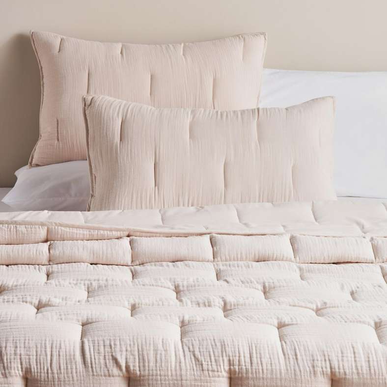 طقم أغطية سرير مزخرف من 3 قطع بلون الكتان للمنزل