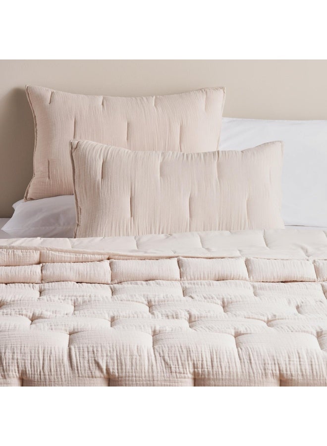 Pan Home طقم أغطية سرير مزخرف من 3 قطع بلون الكتان للمنزل - Image 3