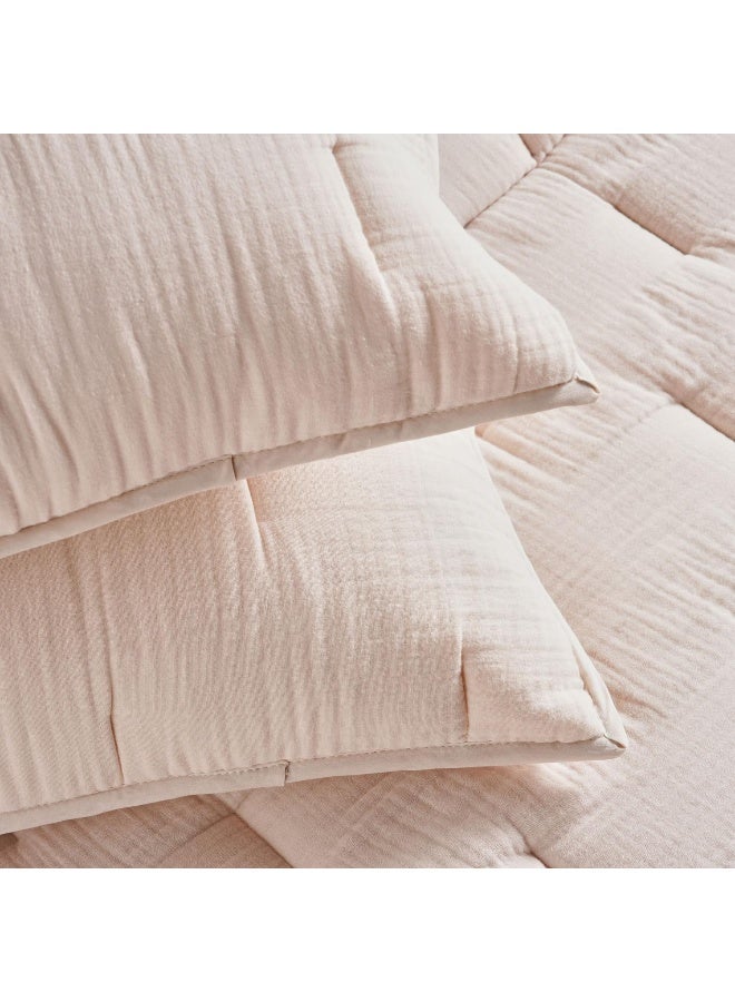 Pan Home طقم أغطية سرير مزخرف من 3 قطع بلون الكتان للمنزل - Image 5