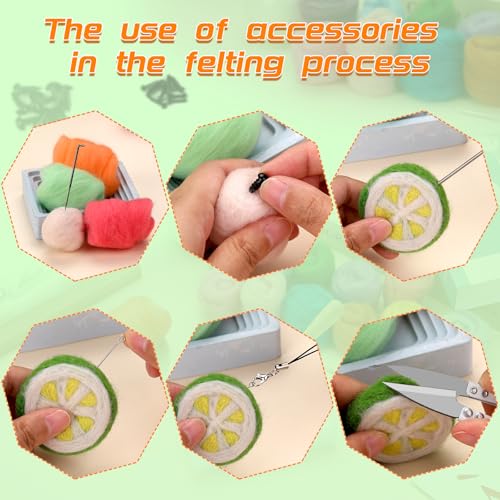 IMZAY Needle Felting Kit, 149 Pieces Needle Felting Tools for Beginner, 72 Colors Wool Roving Set, Felting Kit with Wool Felt Tools and Foam Mat, Felting Kits for Beginners Adult - Image 5