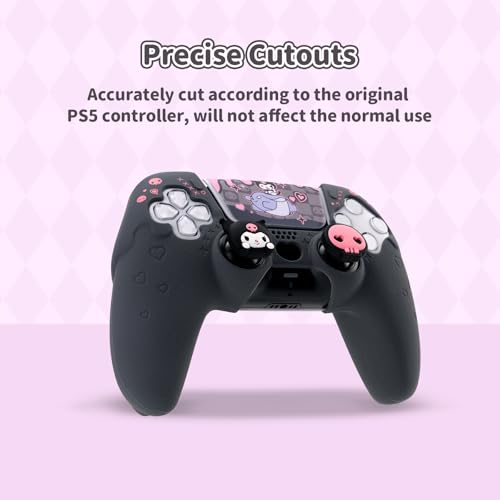 Kuitmor Silicone PS5 Controller Cover Skin Set,Anti-Slip Soft Protective Case for PS5 Wireless Controller with 2 Thumb Grip Caps and 1 Sticker - Image 3