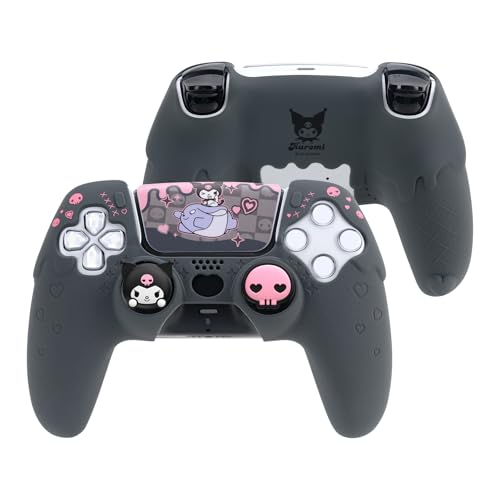 Kuitmor Silicone PS5 Controller Cover Skin Set,Anti-Slip Soft Protective Case for PS5 Wireless Controller with 2 Thumb Grip Caps and 1 Sticker - Image 1