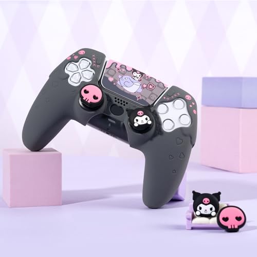 Kuitmor Silicone PS5 Controller Cover Skin Set,Anti-Slip Soft Protective Case for PS5 Wireless Controller with 2 Thumb Grip Caps and 1 Sticker - Image 5
