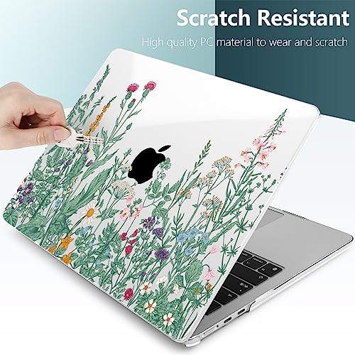 TWOLSKOO for MacBook Air 15 inch Case 2025 2024 2023 Release M4 A3241 M3 A3114 M2 A2941, Plastic Hard Shell & Screen Protector & Keyboard Cover & Trackpad Film, Botanical Illustration - Image 4