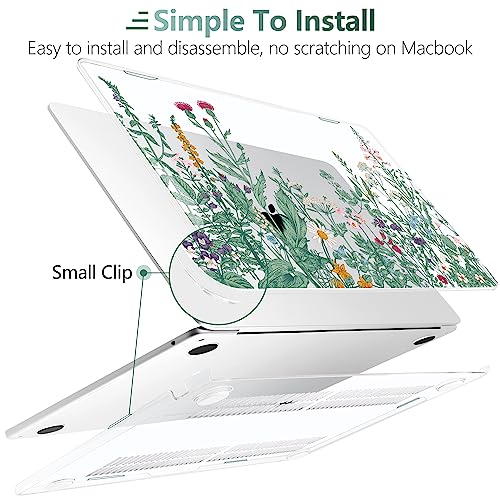 TWOLSKOO for MacBook Air 15 inch Case 2025 2024 2023 Release M4 A3241 M3 A3114 M2 A2941, Plastic Hard Shell & Screen Protector & Keyboard Cover & Trackpad Film, Botanical Illustration - Image 3