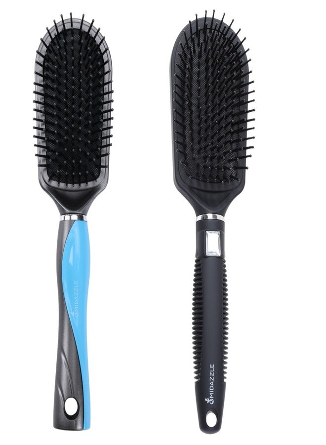 Omidazzle Midazzle Premium Hair Brush Set, Black and Blue with Black Diamond, Pack of 2 - Image 1