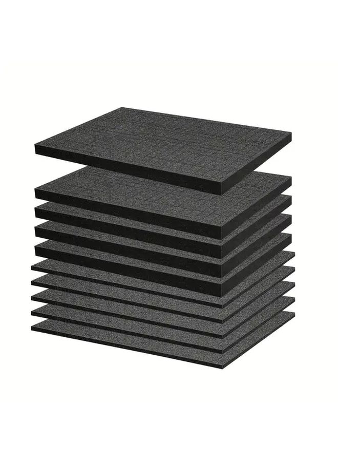 10 Pcs DIY Foam Sheets Tearable Grid Sponge Removable Grid Foam 2 Sizes Black For Electronics Fragile Items Toy Furniture Packaging Inserts Fragile Item Protection Durable Foam Material Foam Inserts For Packaging - Image 1