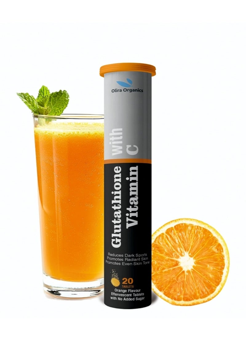 Olira Organics Glutathione 500mg With Vitamin C Effervescent 20 Tablets - Pack of 5  - Image 4