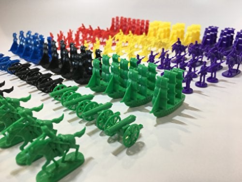 Morrison Games Napoleonic Civil War Military Miniatures Set of Six Colors Plastic Toy Soldiers Set Infantry Cavalry Artillery Ships Red Blue Yellow Green Black and Purple Colors - Image 5