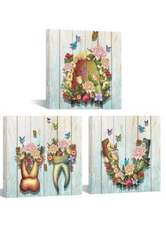 Today Idea Dental Anatomy Art Set of 3-Piece Human Teeth & Flower Butterflies Wall Art for Dental Clinics, Dentistry Offices & Medical Decor | Stretched Canvas Ready to Hang (12x12 inches) - pzsku/ZC15A0C1E248BE74BAB4DZ/45/_/1733467645/b8dc4b47-83b1-42dd-b72e-3a9806d48c50