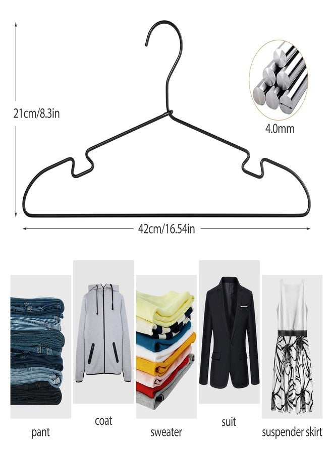 VWV 30 Pack Aluminum Clothes Hangers, 16.5 Black Inch Metal Shirt Hangers, Lightweight and Sturdy Heavy Duty Hangers for Suit Jackets and Dress Wedding Dresses Etc - Image 3