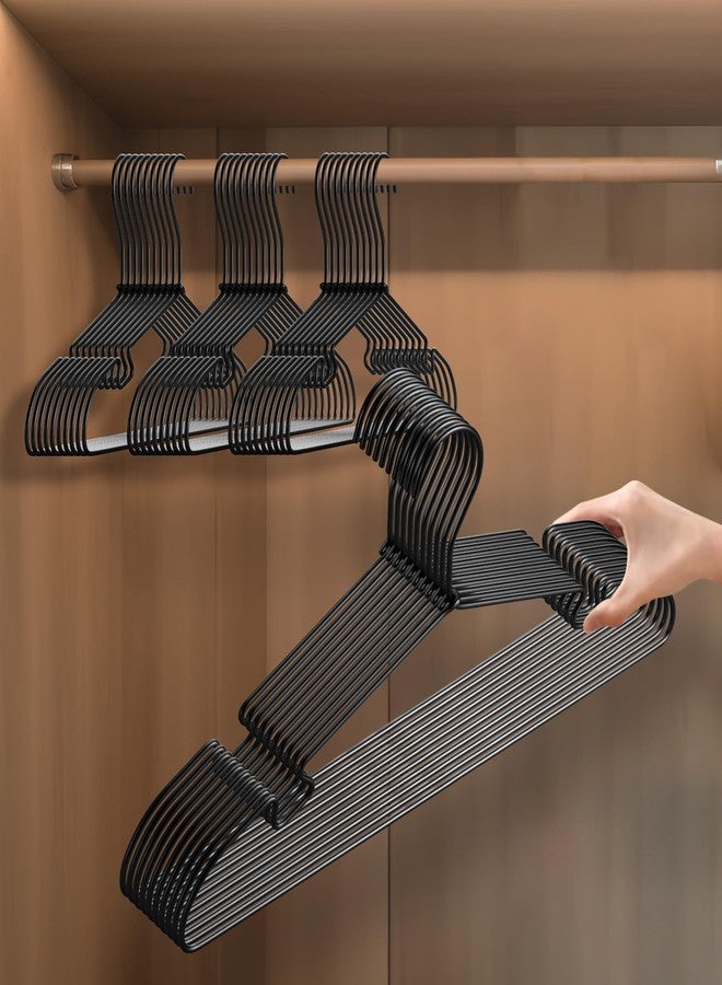 VWV 30 Pack Aluminum Clothes Hangers, 16.5 Black Inch Metal Shirt Hangers, Lightweight and Sturdy Heavy Duty Hangers for Suit Jackets and Dress Wedding Dresses Etc - Image 1