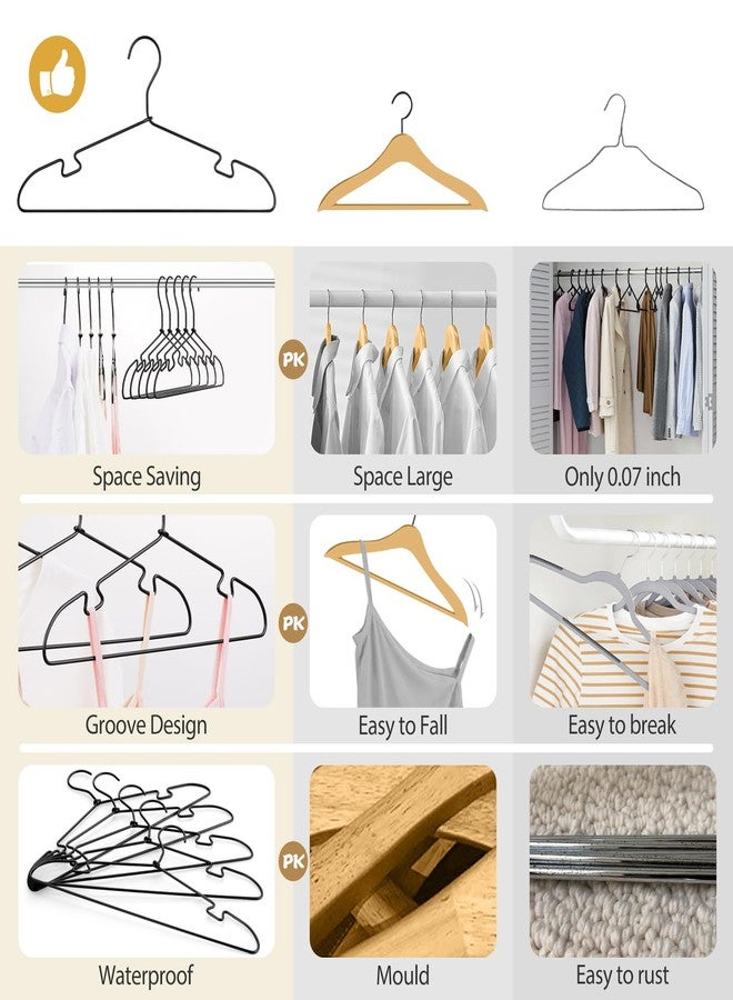 VWV 30 Pack Aluminum Clothes Hangers, 16.5 Black Inch Metal Shirt Hangers, Lightweight and Sturdy Heavy Duty Hangers for Suit Jackets and Dress Wedding Dresses Etc - Image 5