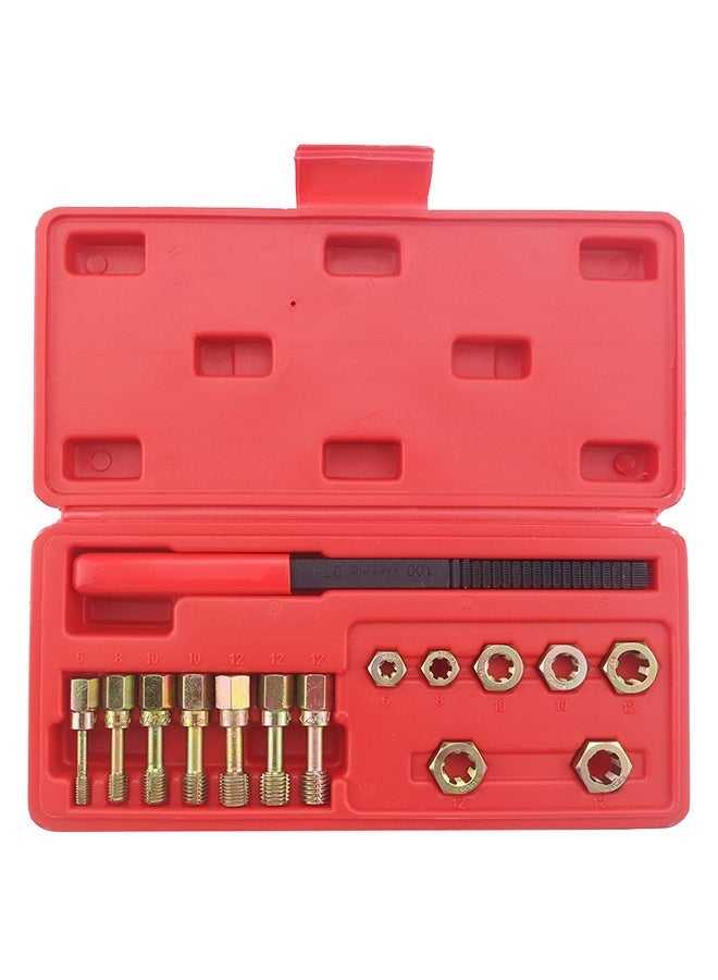 نيبمينينت 15-Piece Rethread Repair Tools Kit With Storage Box Red/Black/Gold  - Image 1