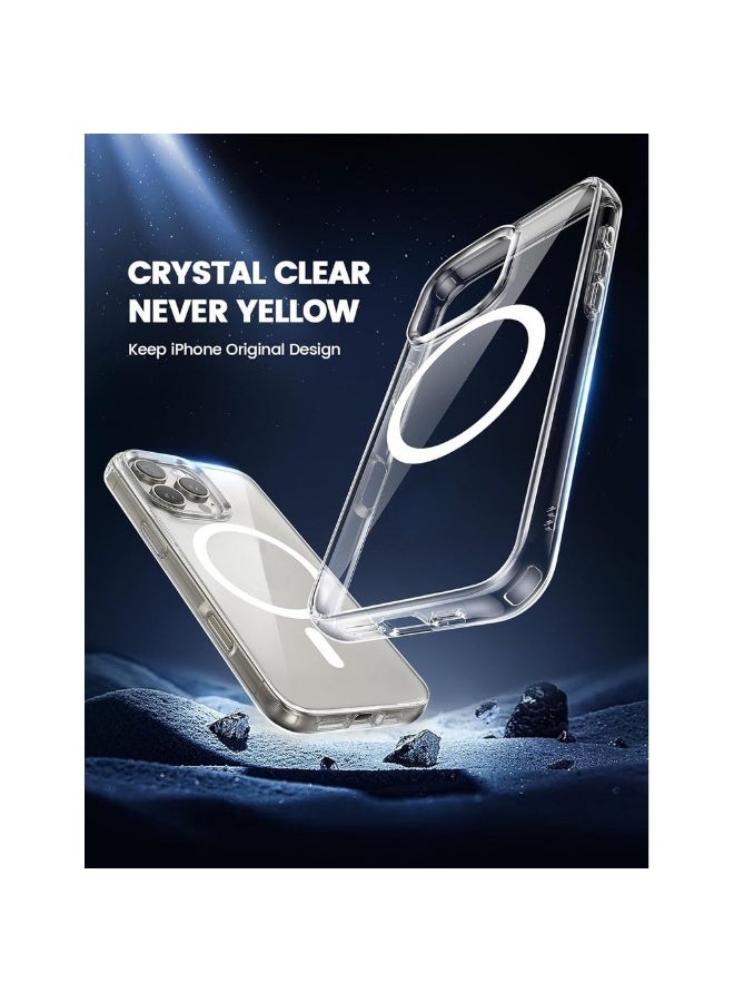 2 Pack For IPhone 16 Pro Max Case Mag Safe [Clear & Anti-Yellowing][ Grade Drop Protection] Scratch-Resistant Screen & Lens Protection Stronger Magnetic Only For IPhon - Image 3