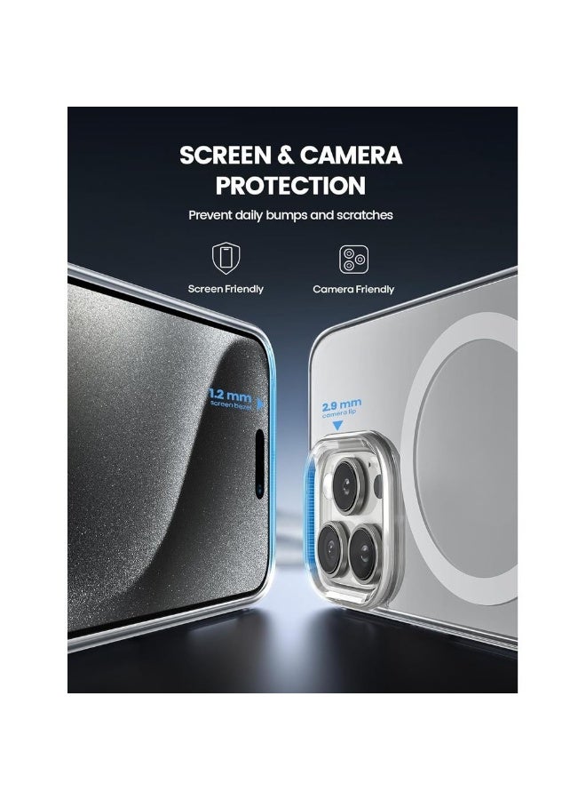 2 Pack For IPhone 16 Pro Max Case Mag Safe [Clear & Anti-Yellowing][ Grade Drop Protection] Scratch-Resistant Screen & Lens Protection Stronger Magnetic Only For IPhon - Image 5