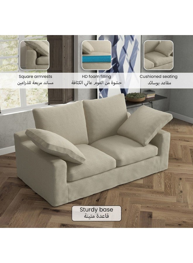 Micasa Elegant And Modern Design 2-Seater Sofa Light Khaki 67 X 97 X 180 Cm 2023-2-2P  - Image 4