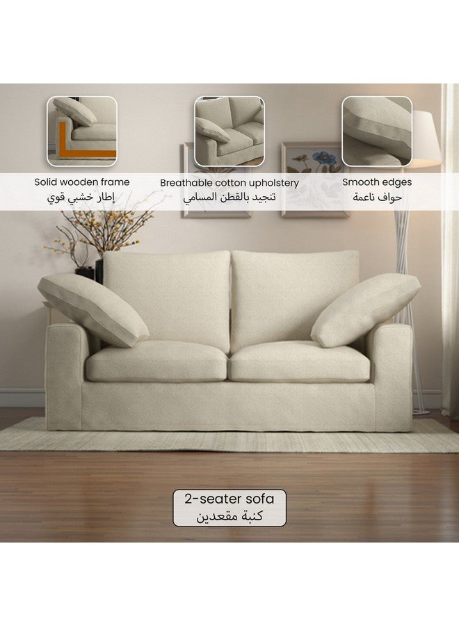 Micasa Elegant And Modern Design 2-Seater Sofa Light Khaki 67 X 97 X 180 Cm 2023-2-2P  - Image 3